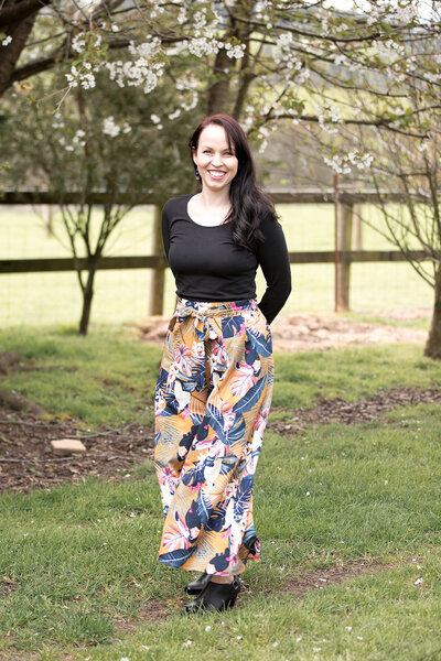 Natalie from A Tactile Perception wedding invitations, Melbourne, is here with a black top and colourful pants