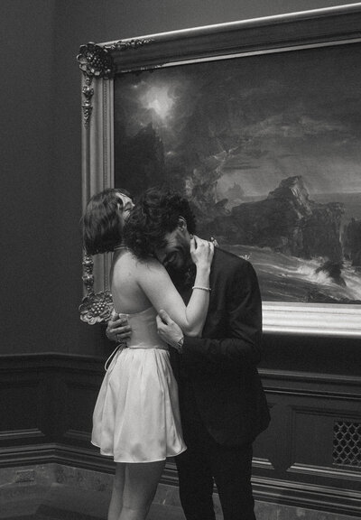 Emotive museum engagement session captured by a Central PA wedding photographer