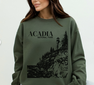 Acadia National Park Sweatshirt- Light Blue