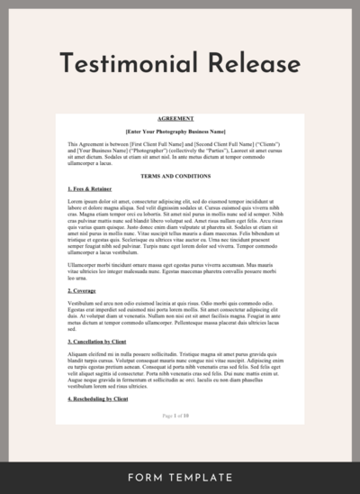 The Legal Paige Testimonial Release Form Contract Template