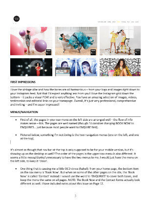 Website UX review report