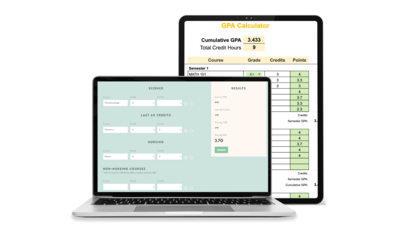 GPA calculator and spreadsheet to help you figure out what you need for CRNA school