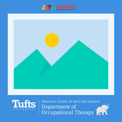 Bright blue square layout with department branding and colorful graphic icon.