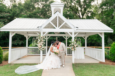 Bride and groom during their wedding in Perry Georgia