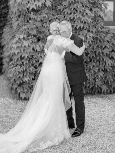 Candid emotional moment between bride and father – Fine Art Wedding Photographer Seattle