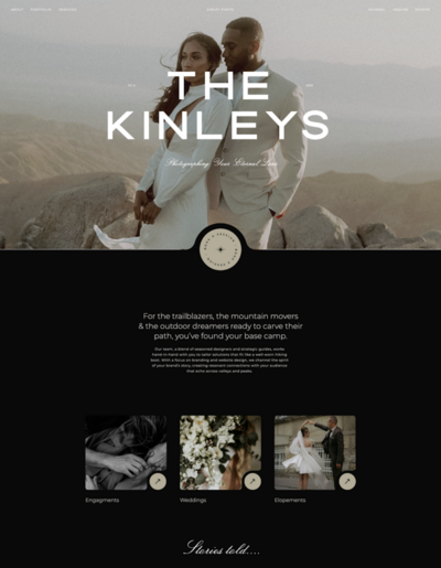 Website mock up of Kinley