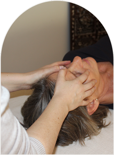 close up photo of a craniosacral treatment of the jaw