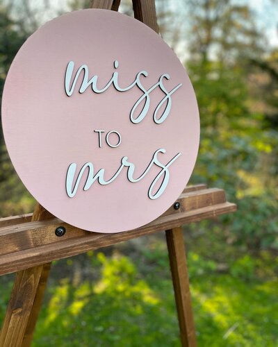 Miss to Mrs. Script Sign