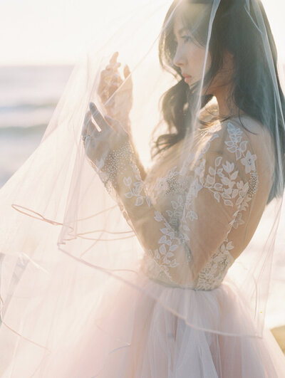 Bride with Veil y Carmen Santorelli Photography