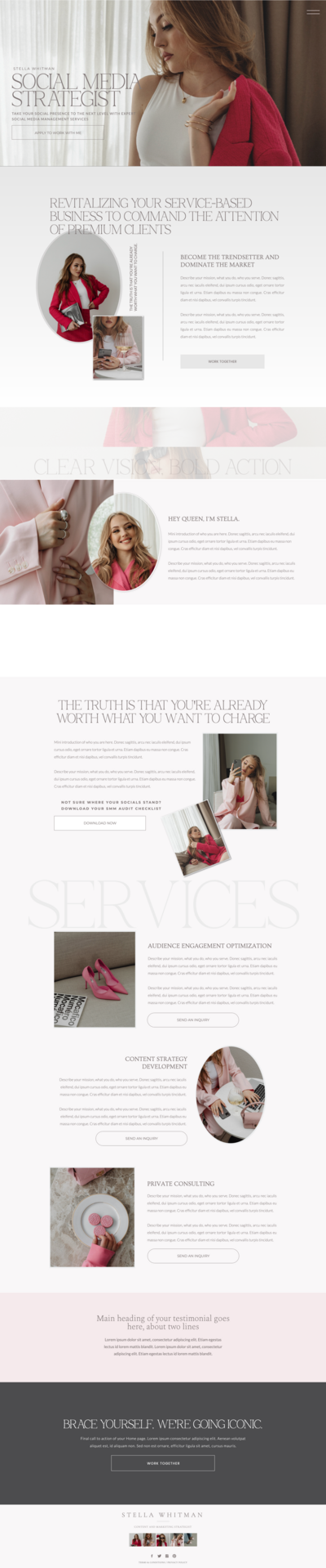 Elegant Feminine Bold Website Design