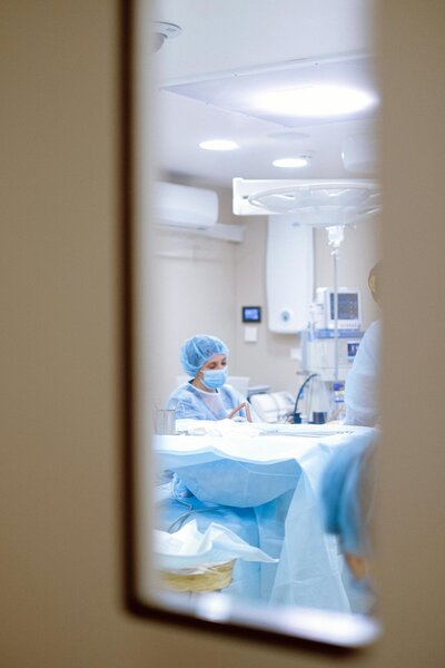 view through operating room window