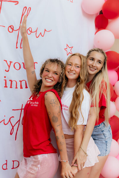 Candid bid day portraits for a sorority at the University of Hawaiʻi