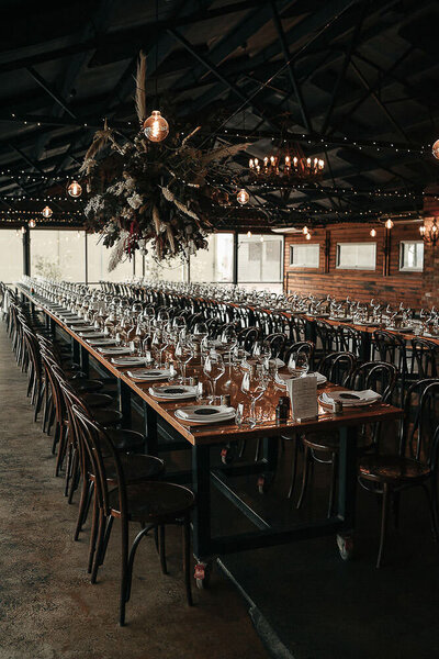 reception set-up at Zonzo Estate Wedding
