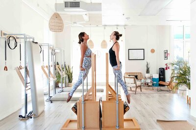 Pilates exercise on gratz equipment at Studio Marin in San Rafael