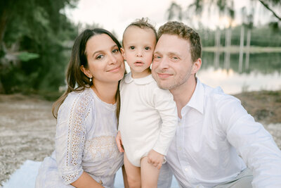 Family of three portrait by Miami Family Photographer