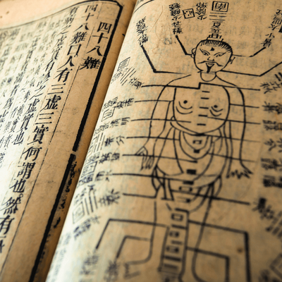 Artwork of ancient Chinese acupuncture points
