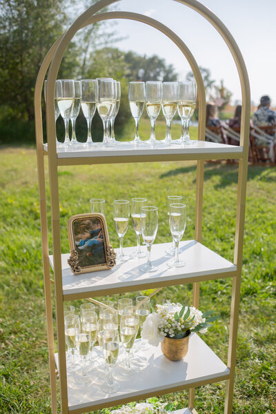 Seattle Wedding Planner Investment Packages with photo of champagne glasses for toasting after wedding ceremony