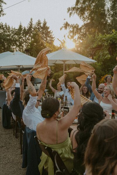 Oregon backyard wedding reception