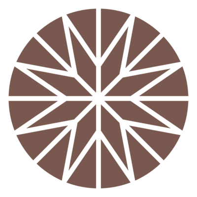 Rocky Mountain Wedding Collective geometric logo icon in clay rose colour

