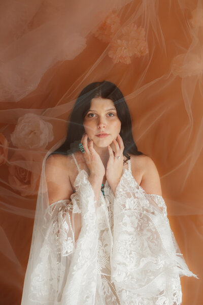 bride sitting posing