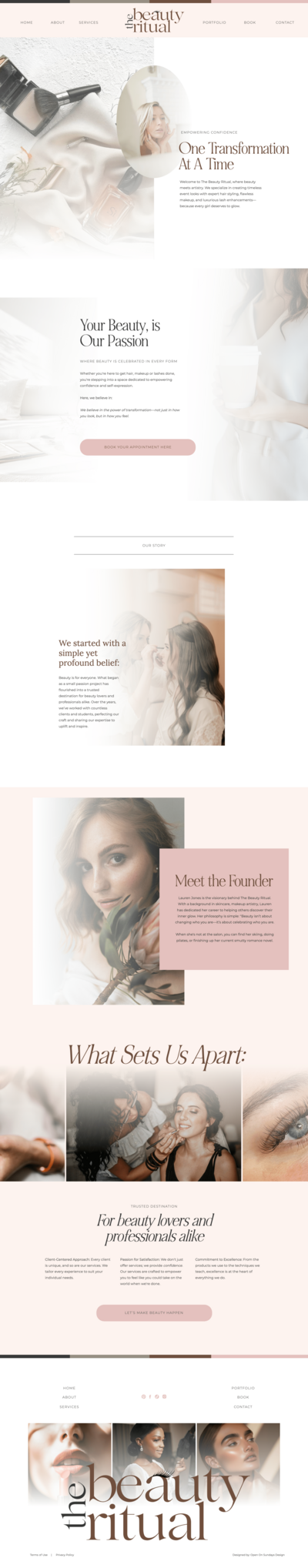 long screenshot of a website that the designer made