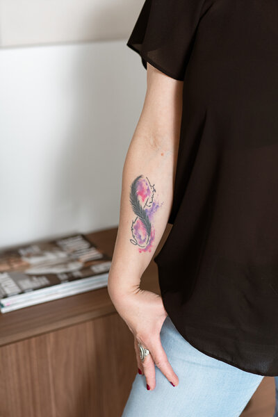 colourful infinity tattoo