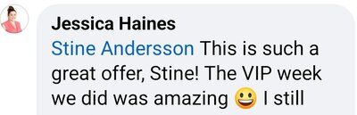 Testimonial how good Stine Andersson's VIP pinterest management week is