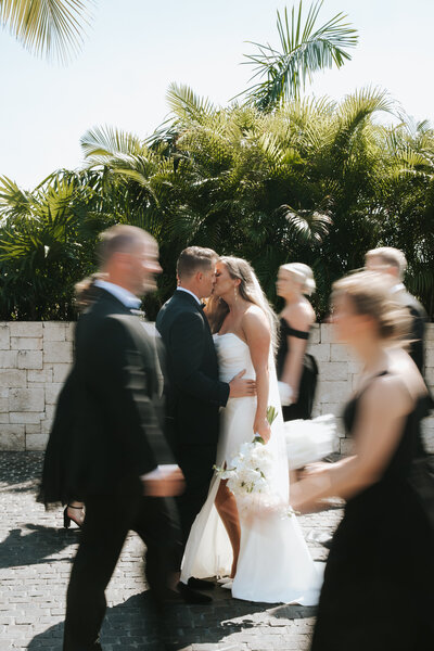 couple kissing during wedding of north georgia