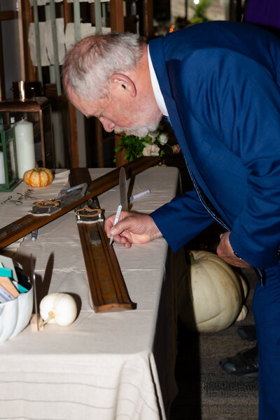 Ski Signing at Alpine Ski Club Wedding
