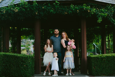 Golden Hour Lifestyle Family Portrait of Family of 3 in San Jose California