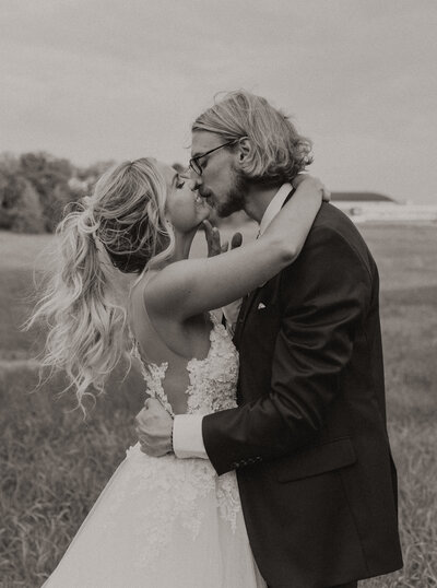 A married couple on their wedding day at Green Acres in Eden Prairie Minnesota