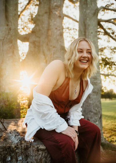 senior high school portrait at beach in connecticut by Sara McIngvale Photography