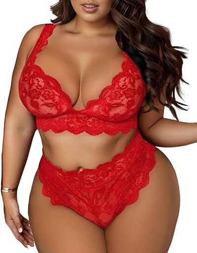 2 Piece Lingerie Sexy Floral Lace