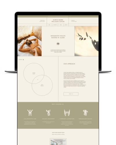 Custom web design for Hawaii wellness center on laptop screen