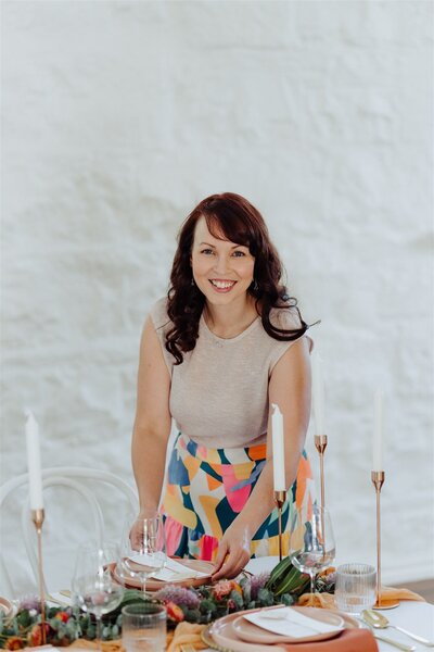 Natalie from A Tactile Perception wedding invitations, Melbourne, is here with a black top and colourful pants