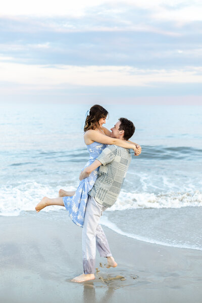 Couples photo on beach in Cape May NJ