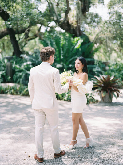 engagement session for a couple at vizcaya museum and gardens
