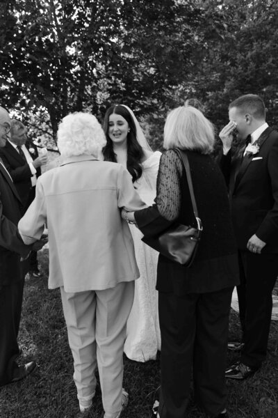 black and white emotional wedding candid
