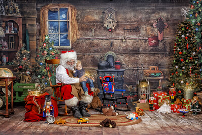 Boy Discovers Santa Claus Magical Memories Magic Bag Workshop
