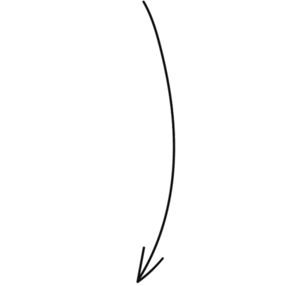 hand-drawn black arrow pointing to the call-to-action button