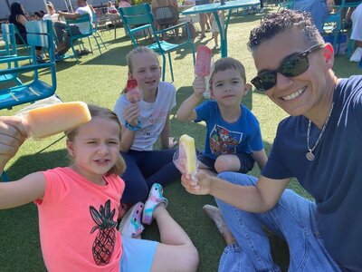 Marcia hanging in downtown tampa with her nieces and nephew. 