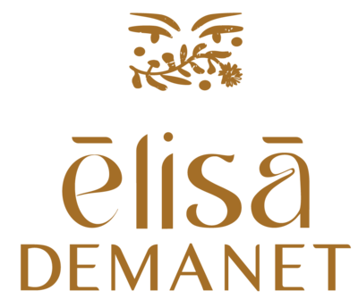 Logo principal ocre Elisa demanet, crée par le Studio Youmé, graphisme en vendée.