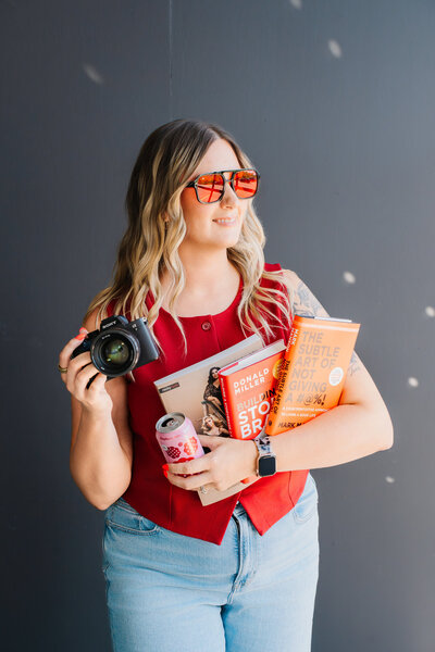 photographer working on computer