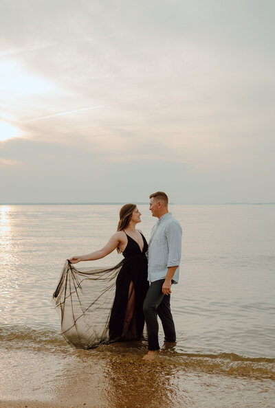 Maryland couple dancing on beach photoshoot