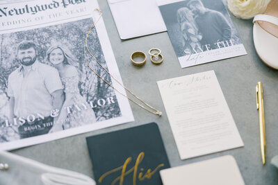 The rings on wedding invites.