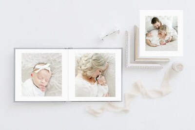Framed artwork of a mother and baby