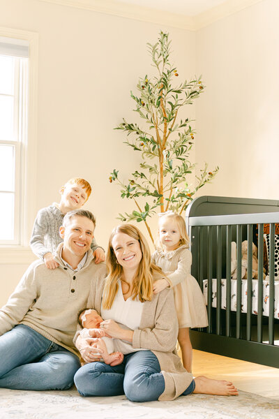 in-home newborn photography family in home
