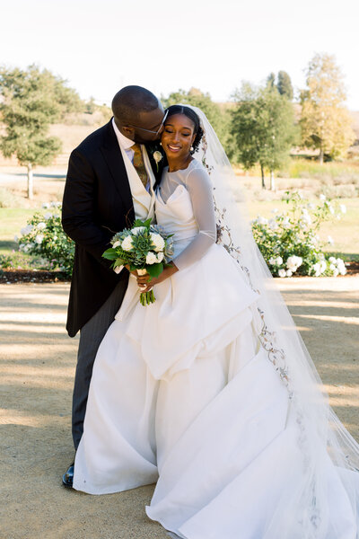 SLO Bride and Groom stand together at San Luis Obispo Wedding at La Lomita Ranch Wedding