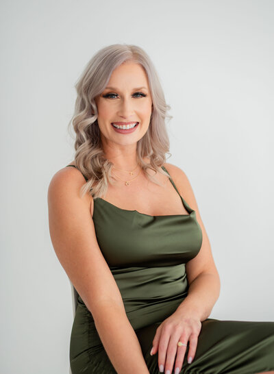 Family at sunset with dog