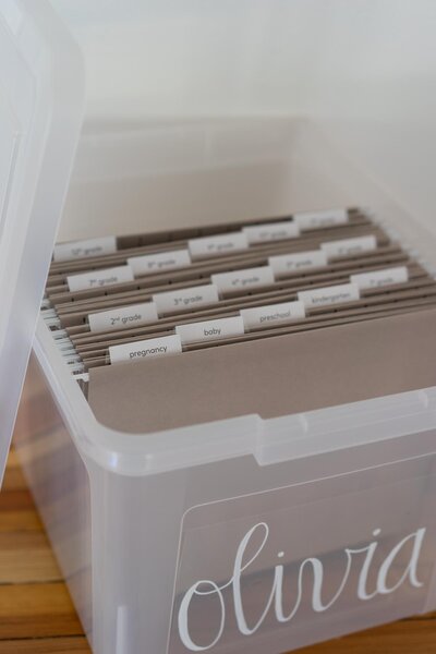 Child Milestone Memory Box File Box by Joyful Spaces